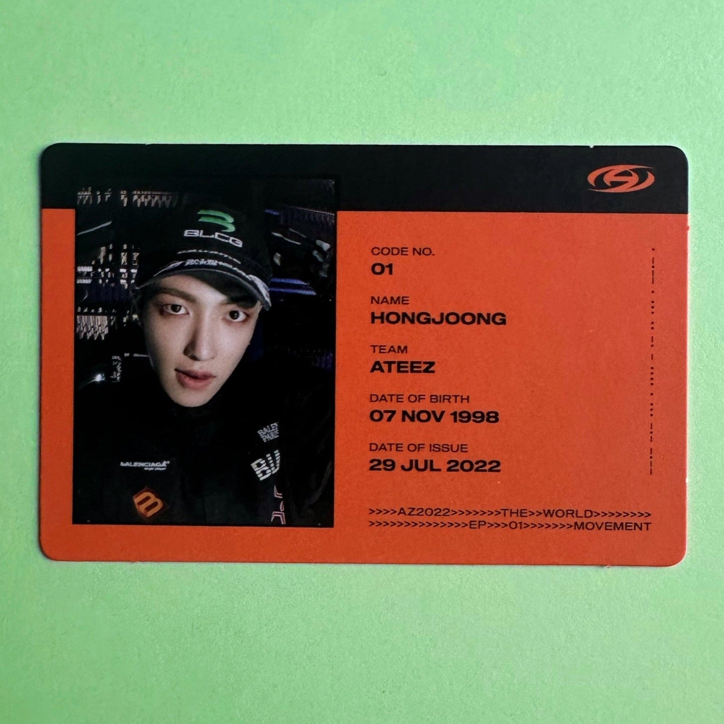Ateez - Hongjoon - The World EP1: Movement - Ver z - ID Photocard - Ginger RootPhotocard