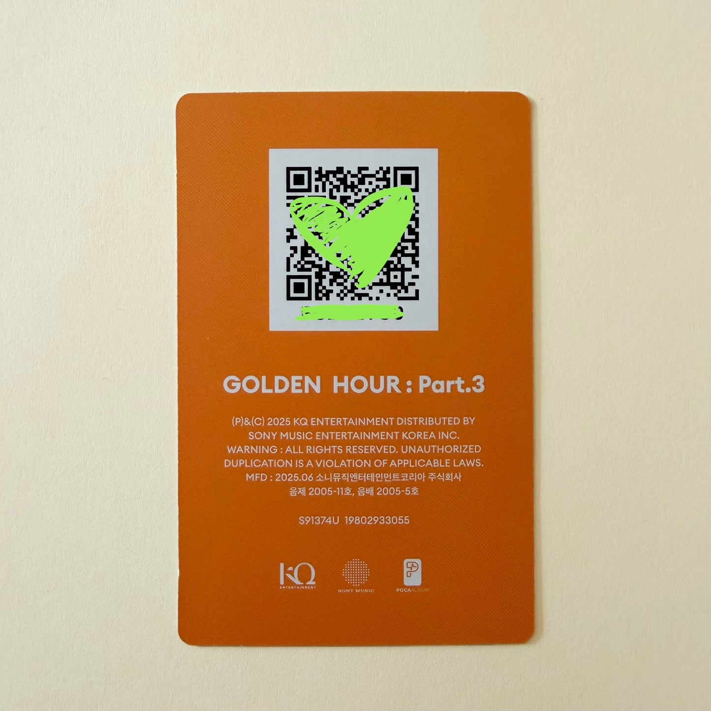 ATEEZ Yeosang GOLDEN HOUR : Part.3 Set B Official Album Photocard - Ginger RootPhotocard