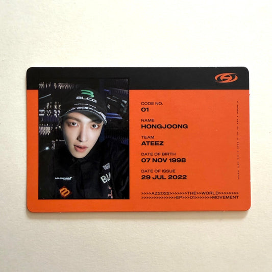 Official ATEEZ Hongjoong THE WORLD EP.1 : MOVEMENT Z Ver. album photocard front