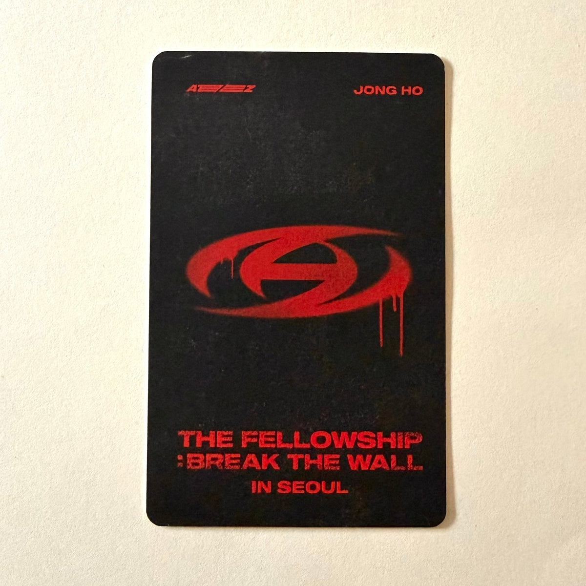 Official ATEEZ Jongho THE FELLOWSHIP : BREAK THE WALL album photocard back