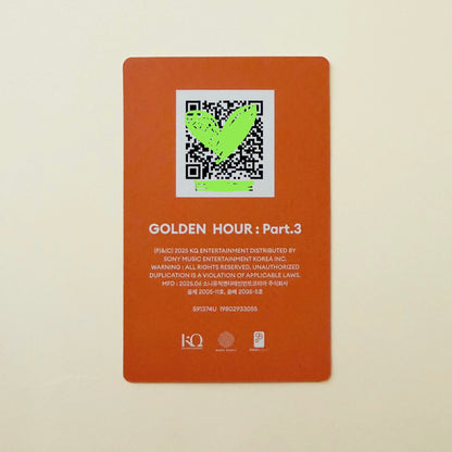 ATEEZ Yunho GOLDEN HOUR : Part.3 QR Album Official Photocard - Ginger RootPhotocard