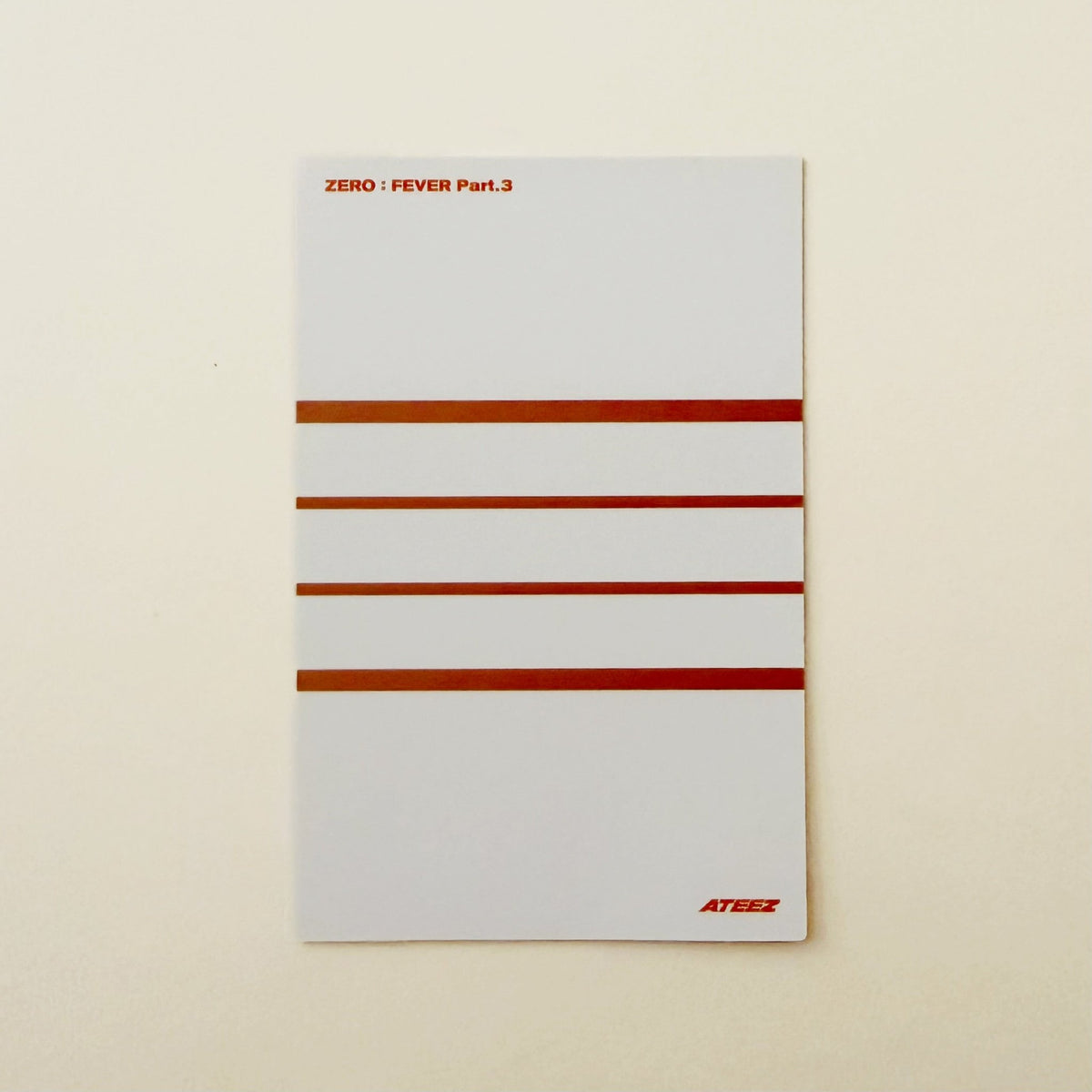 ATEEZ Yunho ZERO : FEVER Part.3 Diary Ver. Official Album Photocard - Ginger RootPhotocard